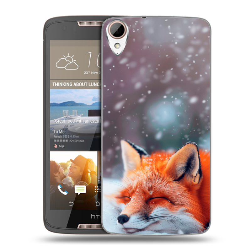 Пластиковый чехол на HTC Desire 828 с принтом лиса Пластиковый чехол на HTC Desire 828 с принтом лиса