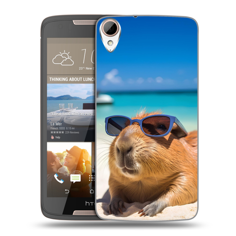Силиконовый чехол на HTC Desire 828 с принтом Капибара Силиконовый чехол на HTC Desire 828 с принтом Капибара