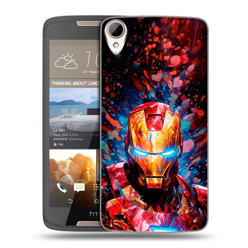 Силиконовый чехол на HTC Desire 828 с принтом Железный человек Ironman Силиконовый чехол на HTC Desire 828 с принтом Железный человек Ironman