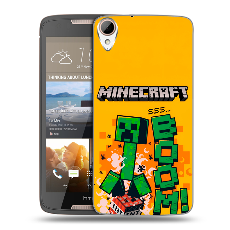 Пластиковый чехол на HTC Desire 828 с принтом Майнкрафт Minecraft Пластиковый чехол на HTC Desire 828 с принтом Майнкрафт Minecraft