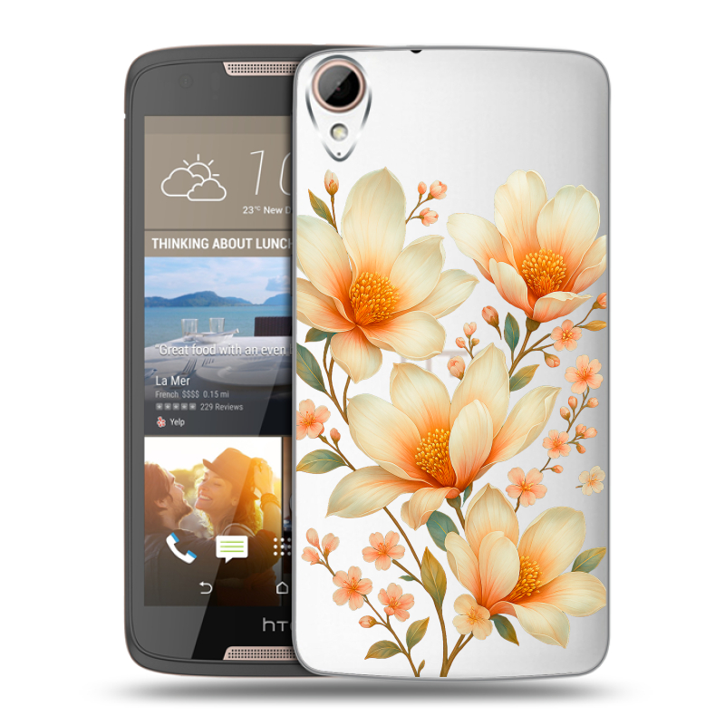 Силиконовый чехол на HTC Desire 828 с принтом Цветы Силиконовый чехол на HTC Desire 828 с принтом Цветы