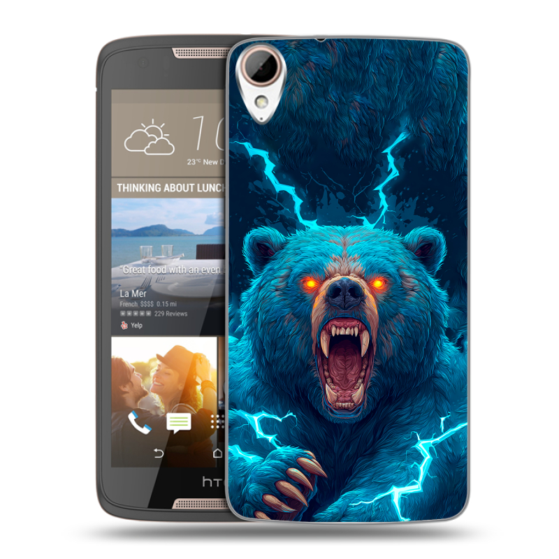 Силиконовый чехол на HTC Desire 828 с принтом Медведь Силиконовый чехол на HTC Desire 828 с принтом Медведь