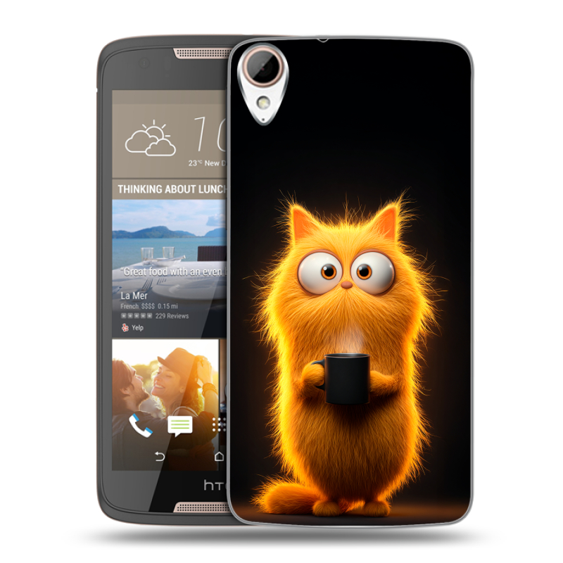 Пластиковый чехол на HTC Desire 828 с принтом Смешной кот Пластиковый чехол на HTC Desire 828 с принтом Смешной кот