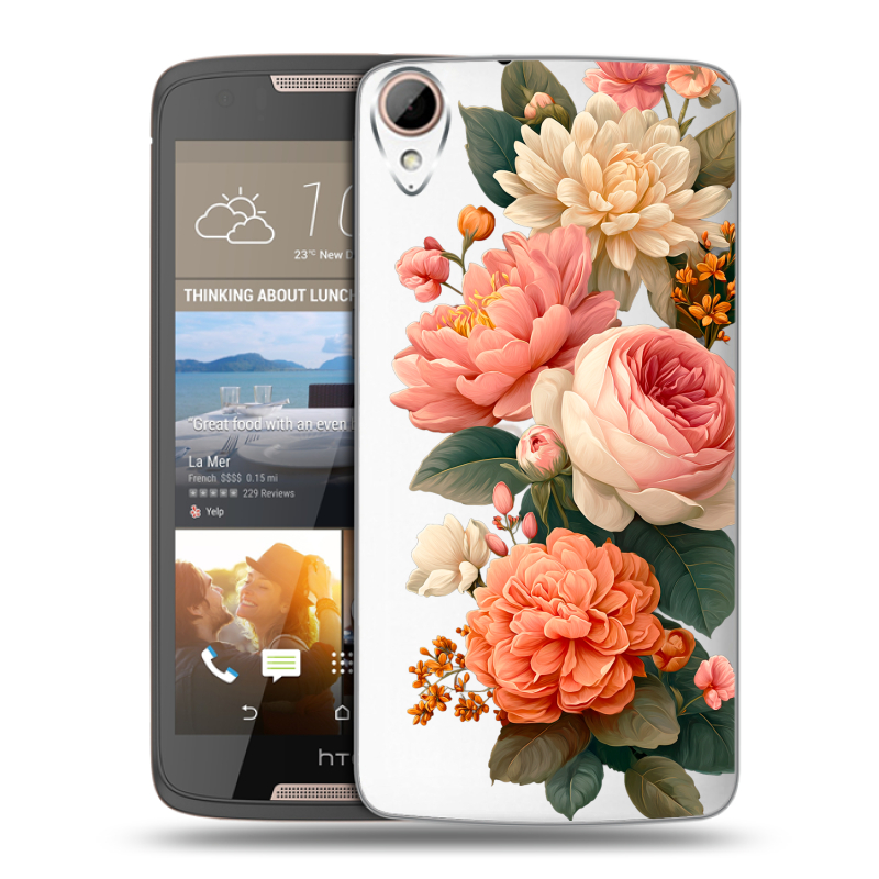 Пластиковый чехол на HTC Desire 828 с принтом цветы Пластиковый чехол на HTC Desire 828 с принтом цветы