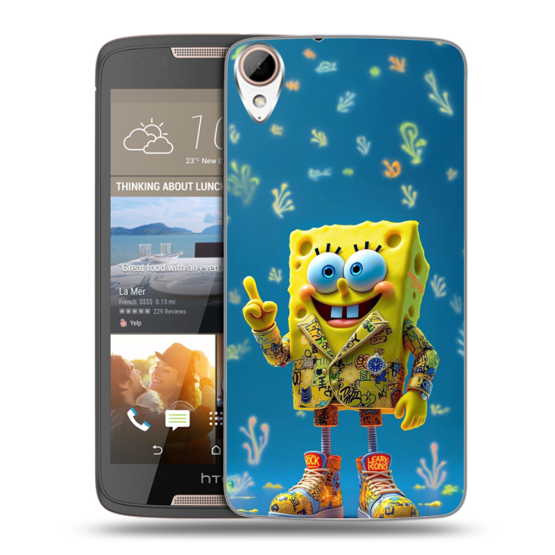 Силиконовый чехол на HTC Desire 828 с принтом Спанч боб Спанчбоб Силиконовый чехол на HTC Desire 828 с принтом Спанч боб Спанчбоб