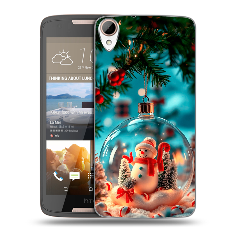 Силиконовый чехол на HTC Desire 828 с принтом Новый год Силиконовый чехол на HTC Desire 828 с принтом Новый год