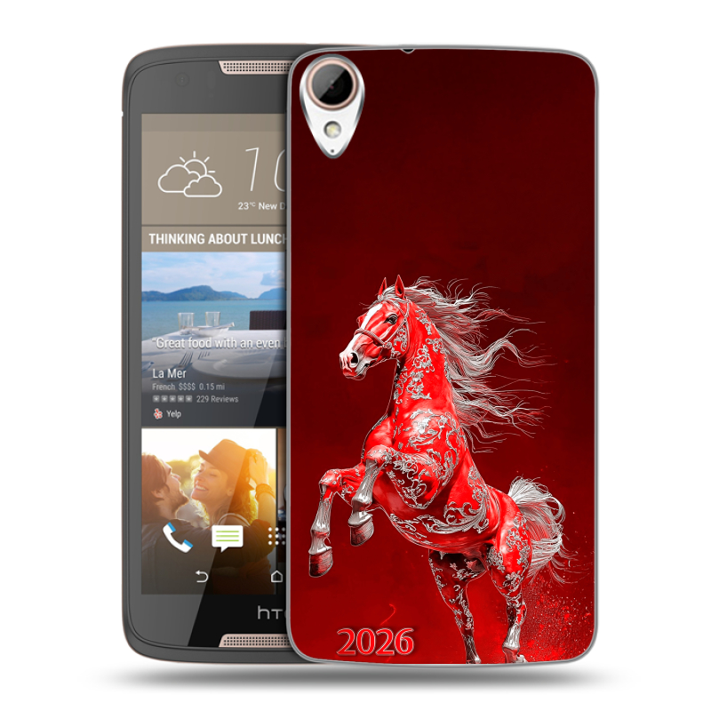 Силиконовый чехол на HTC Desire 828 с принтом Новый год Силиконовый чехол на HTC Desire 828 с принтом Новый год