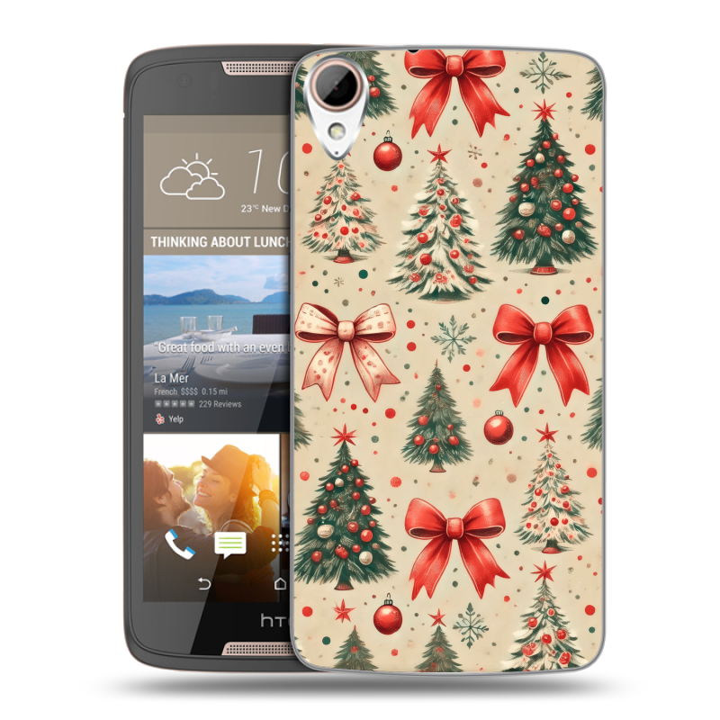 Силиконовый чехол на HTC Desire 828 с принтом Новый год Силиконовый чехол на HTC Desire 828 с принтом Новый год