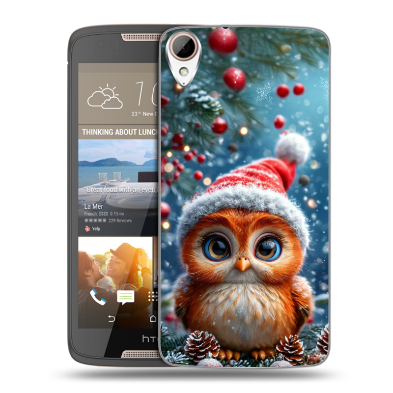 Силиконовый чехол на HTC Desire 828 с принтом Новый год Силиконовый чехол на HTC Desire 828 с принтом Новый год