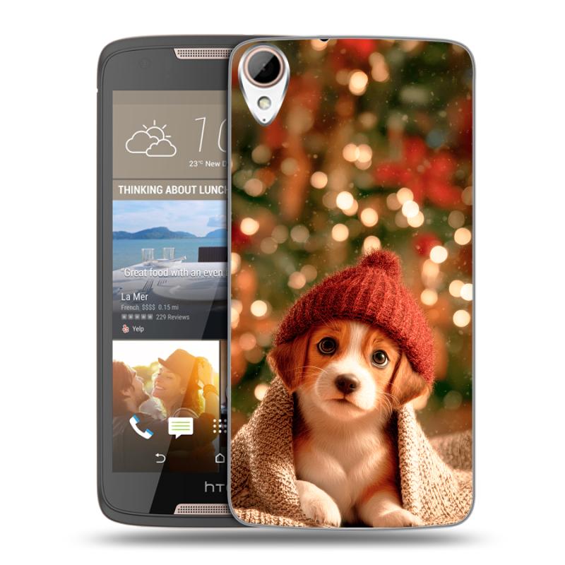 Силиконовый чехол на HTC Desire 828 с принтом Новый год Силиконовый чехол на HTC Desire 828 с принтом Новый год