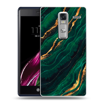 Пластиковый чехол на LG Class с принтом Мрамор зеленое золото