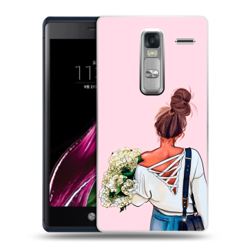 Пластиковый чехол на LG Class с принтом Девушка и букет Пластиковый чехол на LG Class с принтом Девушка и букет