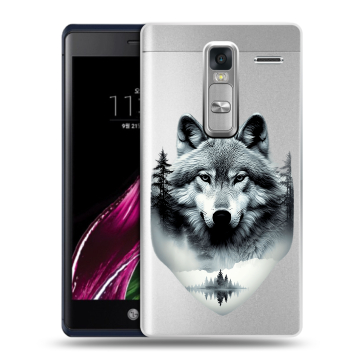 Пластиковый чехол на LG Class с принтом Волк в лесу
