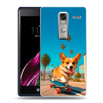 Пластиковый чехол на LG Class с принтом Корги на скейте
