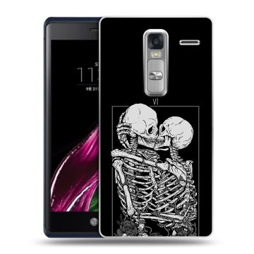 Пластиковый чехол на LG Class с принтом Поцелуй скелетов