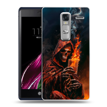Пластиковый чехол на LG Class с принтом Скелет и карты Пластиковый чехол на LG Class с принтом Скелет и карты