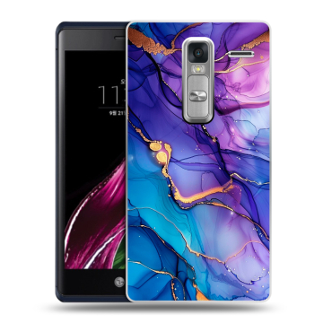 Пластиковый чехол на LG Class с принтом синий мрамор