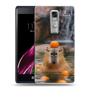 Пластиковый чехол на LG Class с принтом Капибара с апельсином Пластиковый чехол на LG Class с принтом Капибара с апельсином