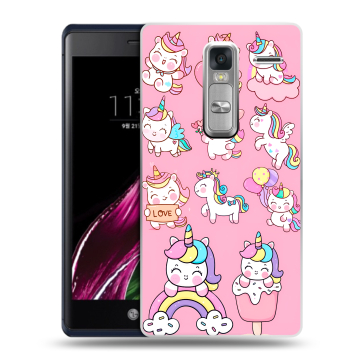 Пластиковый чехол на LG Class с принтом Единороги и радуга