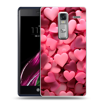Пластиковый чехол на LG Class с принтом розовые сердечки Пластиковый чехол на LG Class с принтом розовые сердечки