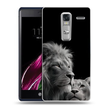 Пластиковый чехол на LG Class с принтом Лев кошки