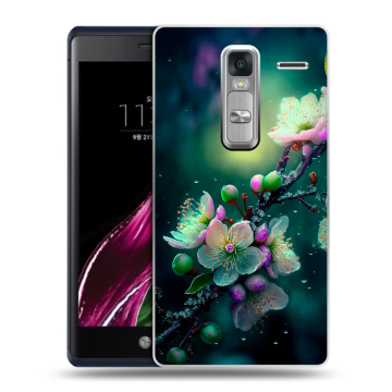 Пластиковый чехол на LG Class с принтом Цветы и мрамор Пластиковый чехол на LG Class с принтом Цветы и мрамор