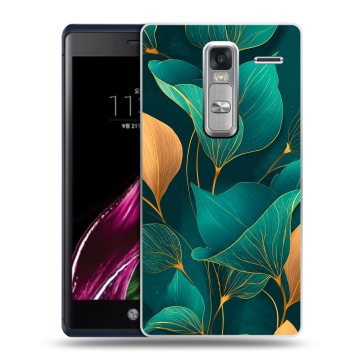 Пластиковый чехол на LG Class с принтом Листья и золото