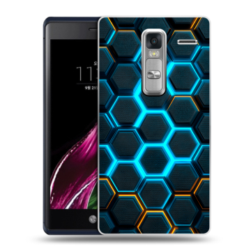 Пластиковый чехол на LG Class с принтом Неоновые соты