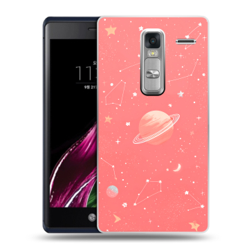 Пластиковый чехол на LG Class с принтом Розовый космос