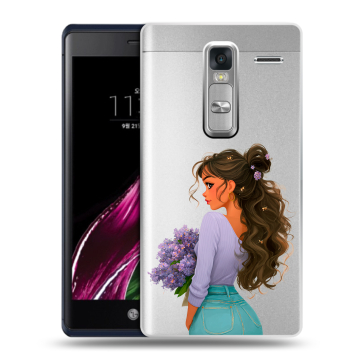 Пластиковый чехол на LG Class с принтом девушка цветы