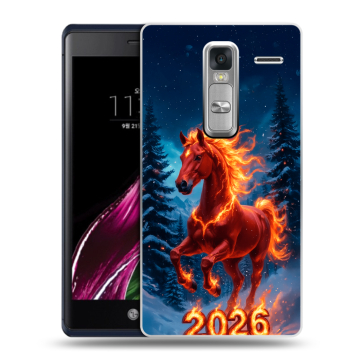 Пластиковый чехол на LG Class с принтом Новый год коня