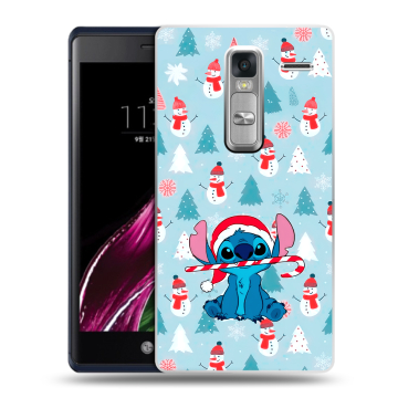 Пластиковый чехол на LG Class с принтом Стич Новый год