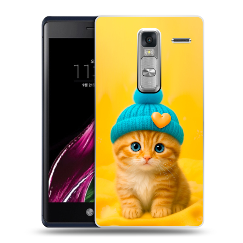 Пластиковый чехол на LG Class с принтом Котенок в шапке Пластиковый чехол на LG Class с принтом Котенок в шапке