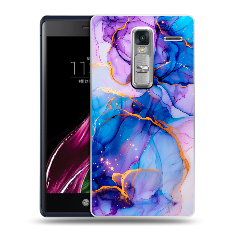 Пластиковый чехол на LG Class с принтом синий мрамор Пластиковый чехол на LG Class с принтом синий мрамор