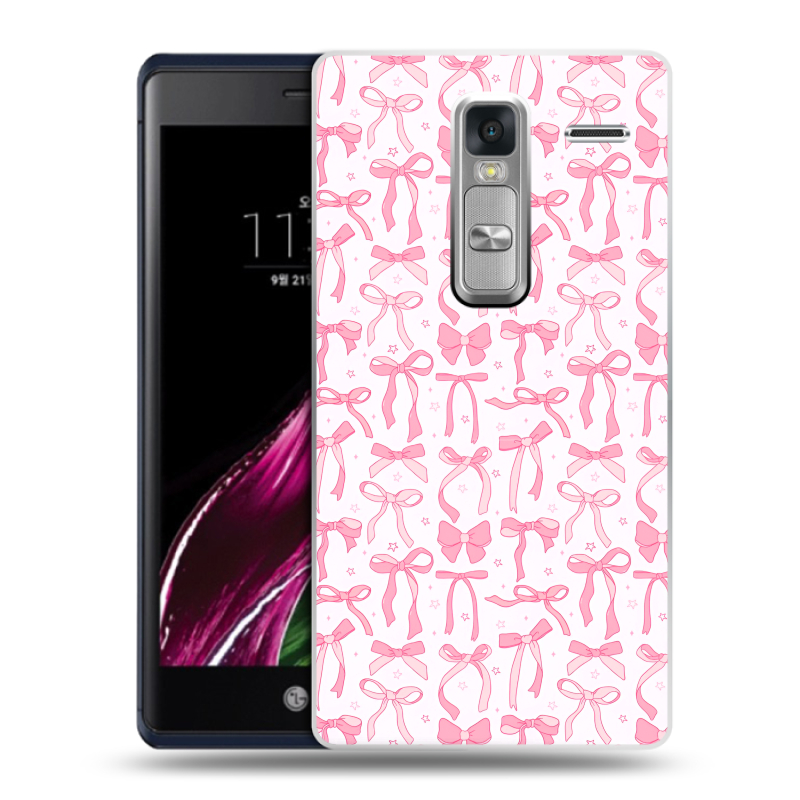 Пластиковый чехол на LG Class с принтом Розовые бантики Пластиковый чехол на LG Class с принтом Розовые бантики