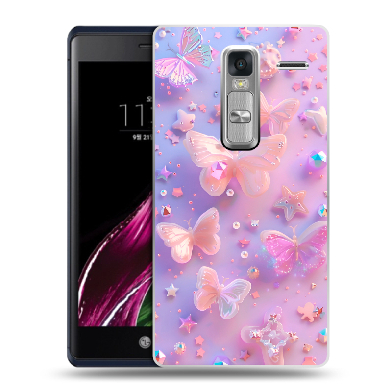Пластиковый чехол на LG Class с принтом Бабочки Пластиковый чехол на LG Class с принтом Бабочки