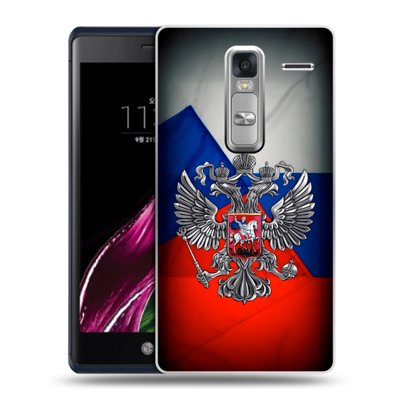 Пластиковый чехол на LG Class с принтом Флаг России Пластиковый чехол на LG Class с принтом Флаг России