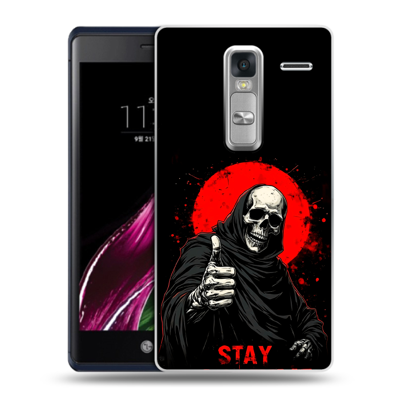 Пластиковый чехол на LG Class с принтом смешной скелет Пластиковый чехол на LG Class с принтом смешной скелет