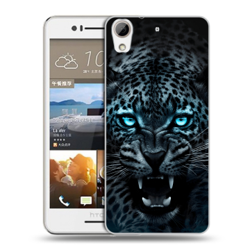 Пластиковый чехол на HTC Desire 728 с принтом Темный леопард Пластиковый чехол на HTC Desire 728 с принтом Темный леопард