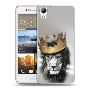 Пластиковый чехол на HTC Desire 728 с принтом Лев с короной
