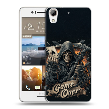 Пластиковый чехол на HTC Desire 728 с принтом Скелет карты