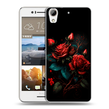 Пластиковый чехол на HTC Desire 728 с принтом Розы красные