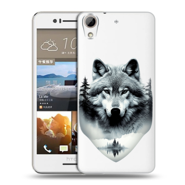 Пластиковый чехол на HTC Desire 728 с принтом Волк в лесу