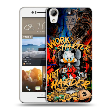 Пластиковый чехол на HTC Desire 728 с принтом Дональд Дак Деньги