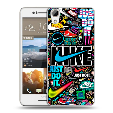 Пластиковый чехол на HTC Desire 728 с принтом найк nike черный Пластиковый чехол на HTC Desire 728 с принтом найк nike черный