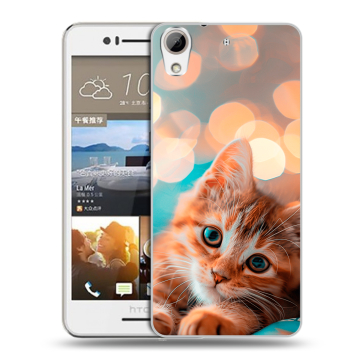 Пластиковый чехол на HTC Desire 728 с принтом котик