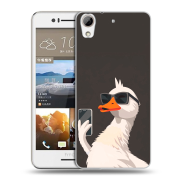 Пластиковый чехол на HTC Desire 728 с принтом утка в очках