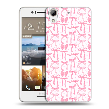 Пластиковый чехол на HTC Desire 728 с принтом Розовые бантики Пластиковый чехол на HTC Desire 728 с принтом Розовые бантики