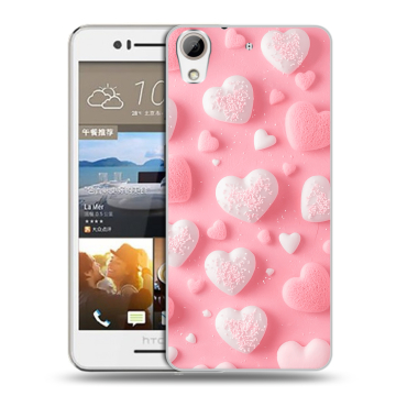 Пластиковый чехол на HTC Desire 728 с принтом Сердечки