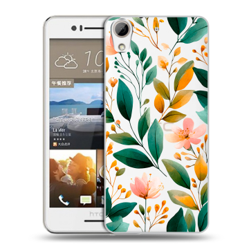 Пластиковый чехол на HTC Desire 728 с принтом Цветы паттерн